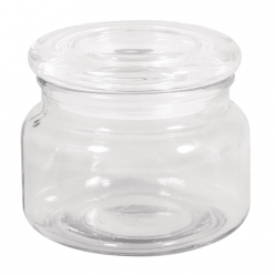 pot en verre et couvercle o10 cm h8 cm