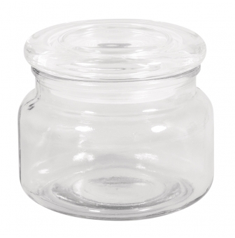 pot en verre et couvercle o10 cm h8 cm