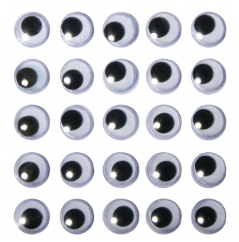 yeux mobiles plastique autocollant 10mm o