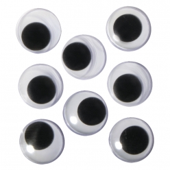 yeux mobiles plastique autocollant 20mm o