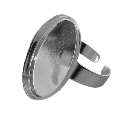 bague ovale creuse 18 x 25 mm argente