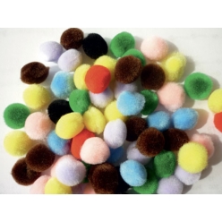 pompons multicolores 15mm 50 pieces