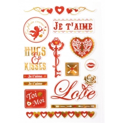 stickers metallises amour