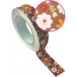 fabric tape adhesif prairie chocolat 15 cm 10m