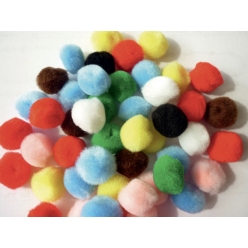 pompons 25 cm assortiment 50 pieces