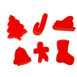mousse eponge pour enfant theme noel 6 pieces