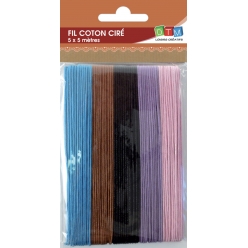 fil de coton cire 5 couleurs assorties 5 x 5m