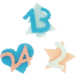 chiffres de l avent feutrine adhesive bleu corail
