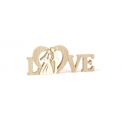 centre de table en bois special mariage love 22 cm