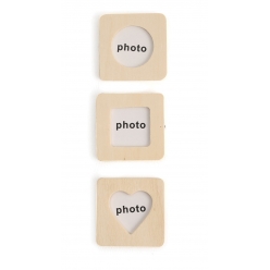 cadre photo en bois magnet 45x45  3 pieces