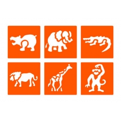 pochoirs pour enfant animaux sauvages 6 pieces