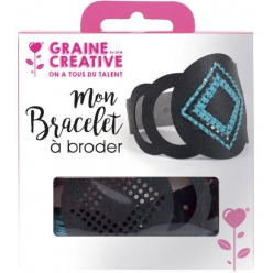 kit bijoux a broder pu aspect cuir noir modele 04