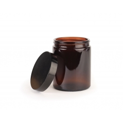 pommadier 180 ml verre ambre couvercle