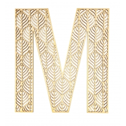 lettre m en bois alphabet geant ajoure 24 cm