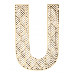 lettre u en bois alphabet geant ajoure 24 cm