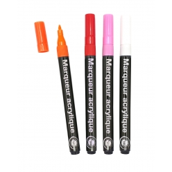 marqueur peinture acrylique extra fin couleurs chaudes 4 pieces
