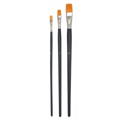 pinceaux poil souple pour acrylique et huile 3 pieces
