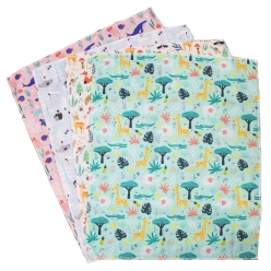 coupons de coton animaux 455 x 55 cm 4 pieces