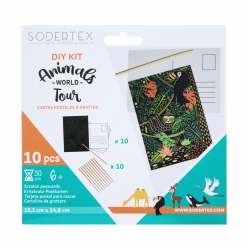 cartes postales a gratter animals world s tour 10 pieces