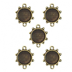 support en metal bronze rond 5 pieces