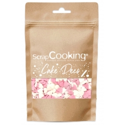 decors sucres coeur blanc rose 50g