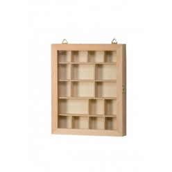 vitrine a miniature en bois 17 cases 23x28x29 cm