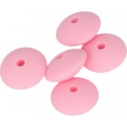 perles en silicone ideal attache tetine hexagone rose 12x7 mm 5 pieces