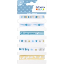 rubans naissance my litlle baby boy 1 cm x 1m 6 pieces