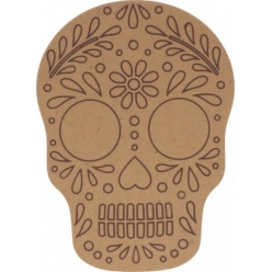 forme en bois silhouette tete de mort 15x11x05 cm