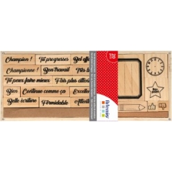 tampons en bois ecole 20 pieces