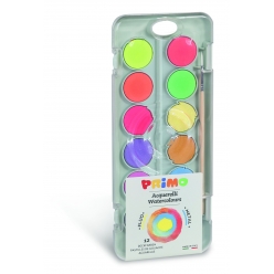 gouache aquarelle en pastille pour enfant 12 coul metallique et fluo