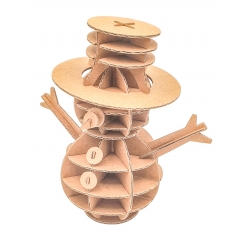 maquette en carton bonhomme de neige 13x13cm