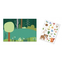 jeu de gommettes avec decor les animaux de la foret 22x32cm