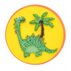 tableau de fil tendu string art pour enfant dino 21 cm