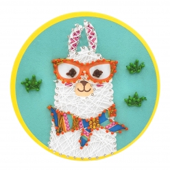 tableau de fil tendu string art pour enfant lama 21 cm