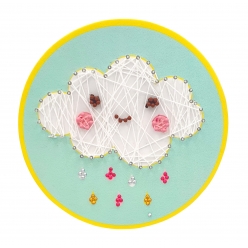 tableau de fil tendu string art pour enfant nuage 21 cm