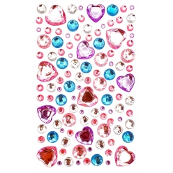 stickers strass coeurs couleurs pastels 07 a 17 cm 109 pieces