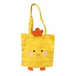 tote bag poussin de paques en coton imprime 255 x 26 cm