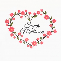transfert textile super maitresse 17 x 17 cm