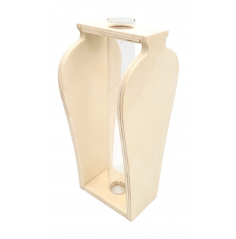 vase en bois avec fiole en verre 85 x 8 x 195 cm