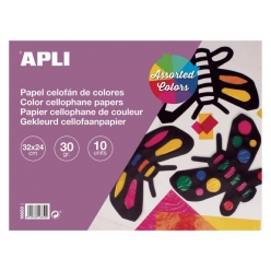 papier cellophane de couleur 32x24 cm bloc de 10 feuilles