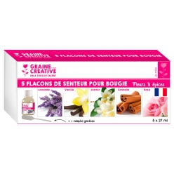 parfums a bougie 27 ml fleurs et epices lot de 5 pieces