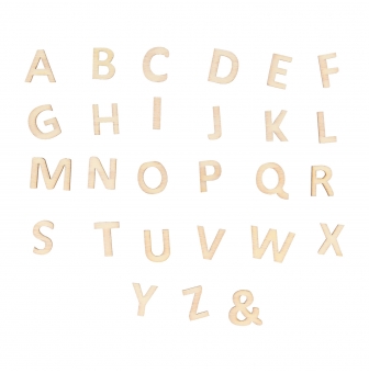 alphabet en bois fin 13 cm de hauteur