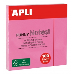 notes adhesives 75x75 cm bloc 100 feuilles rose pastel