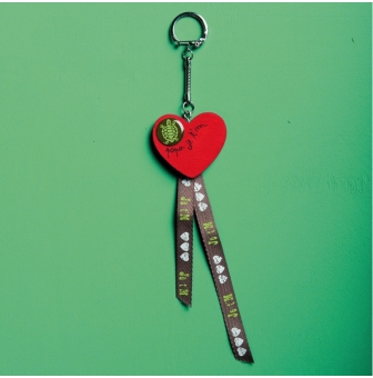 porte clef en bois  coeur