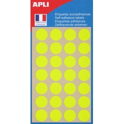 gommettes rond jaune fluo 15 cm 140 pastilles