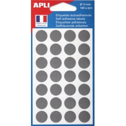 gommettes grises 15 mm 168 pastilles
