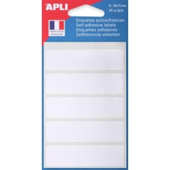 etiquettes blanches 20x75 mm 35 pieces