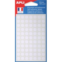gommettes blanches 8 mm 539 pastilles