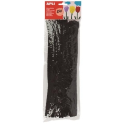fil chenille 30cm noir 50 pieces